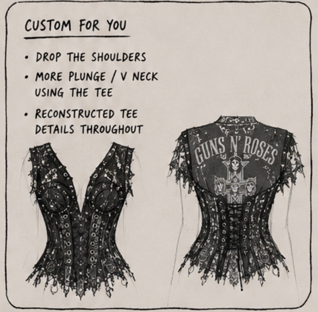 Guns n roses custom corset top/tee