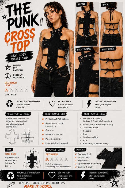 DIY Punk Cross Top PDF pattern