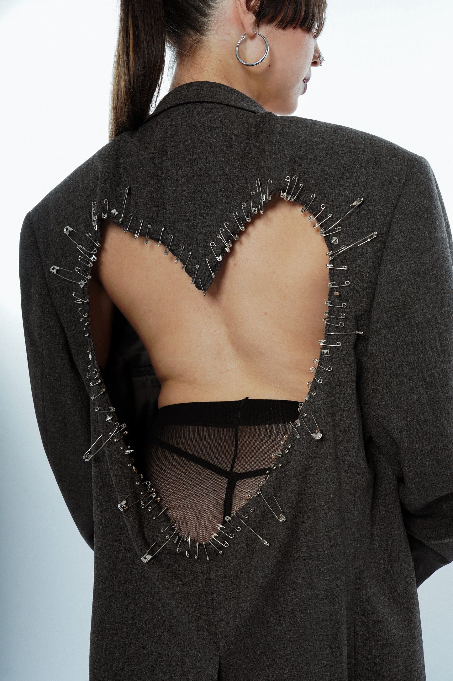 Mirror Punk Heart Oversized Blazer