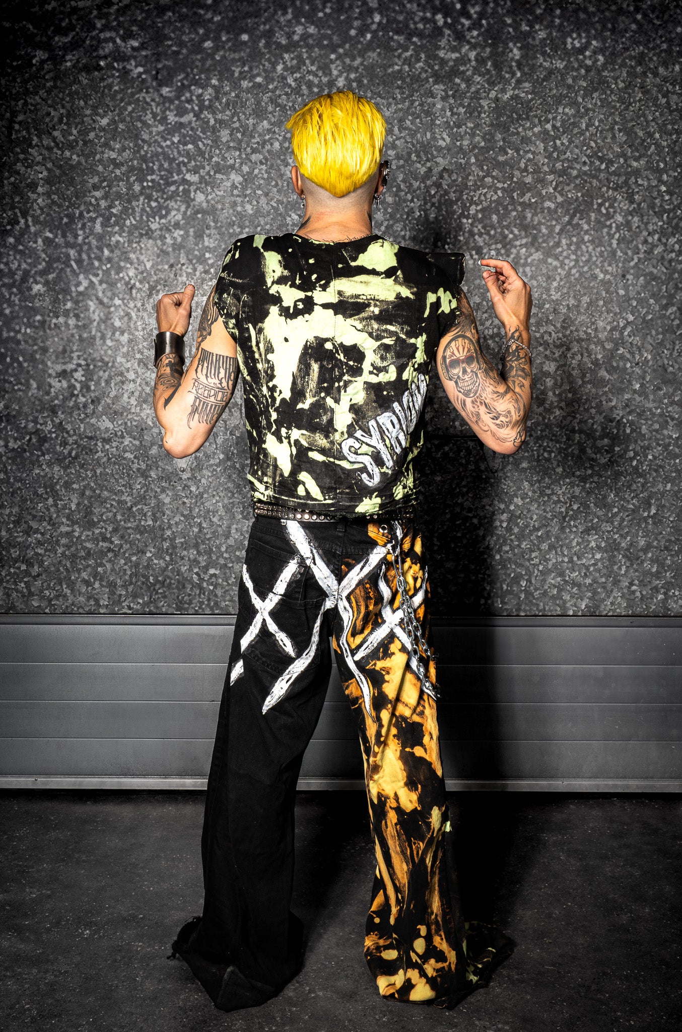 "Wear the Noise" Upcycled Punk Jeans