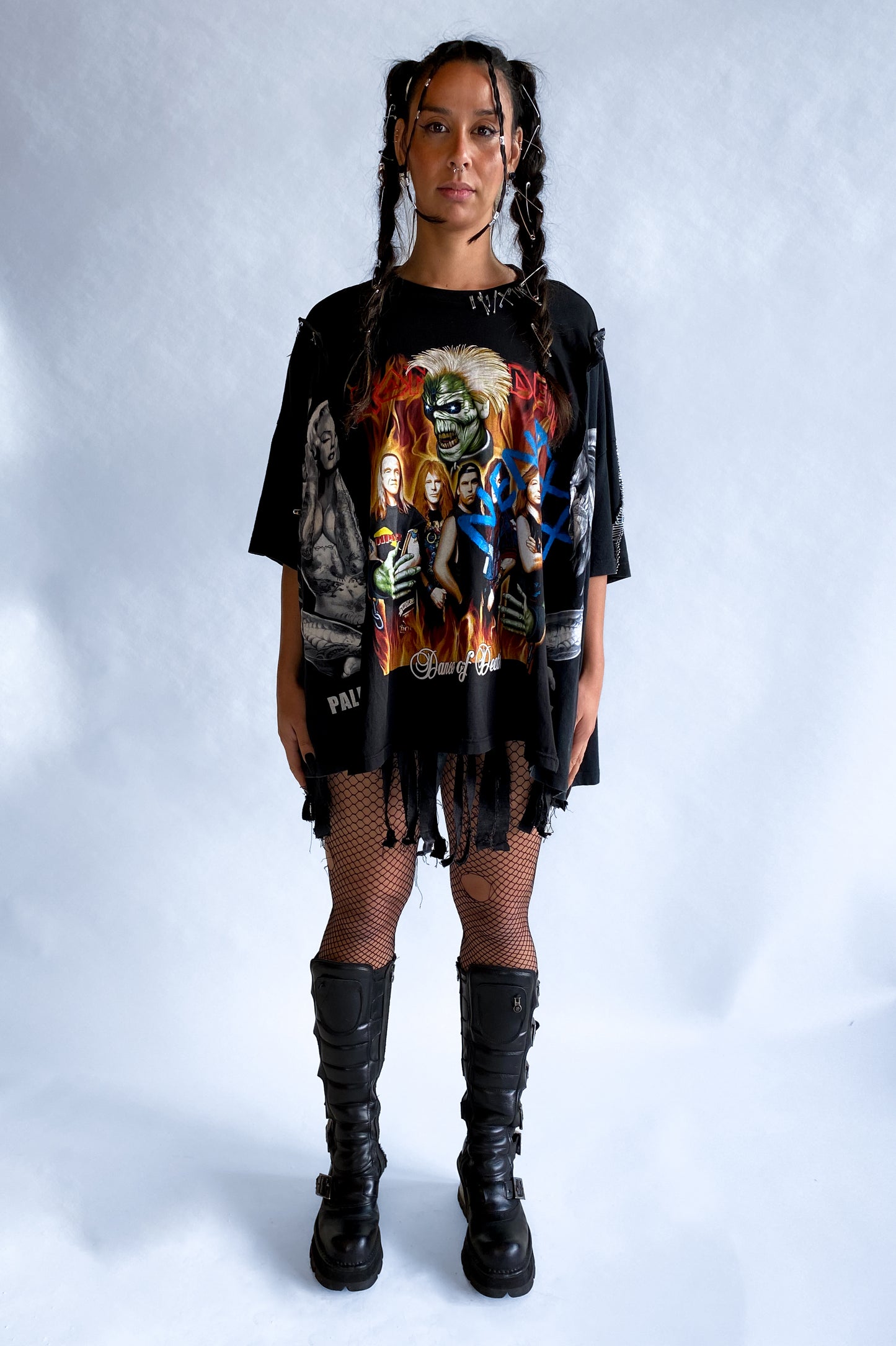 IMPERFECT TEE - RECONSTRUCTED T-SHIRT IRON MAIDEN/MARILYN