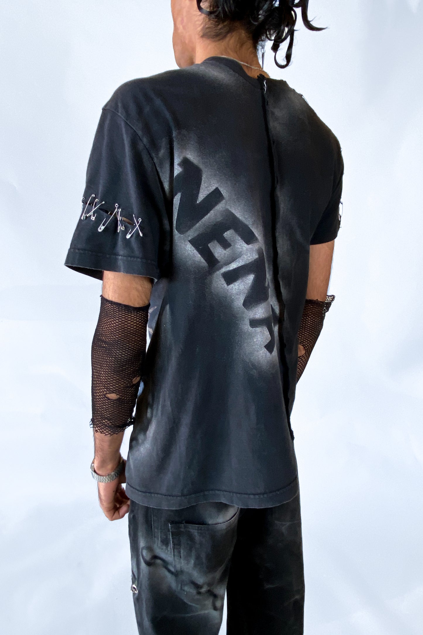 Custom Skull/Fantasy Figure Upcycled T-shirt