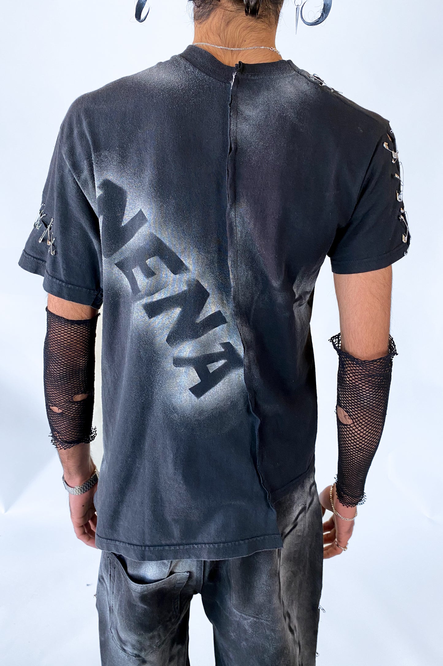 Custom Skull/Fantasy Figure Upcycled T-shirt