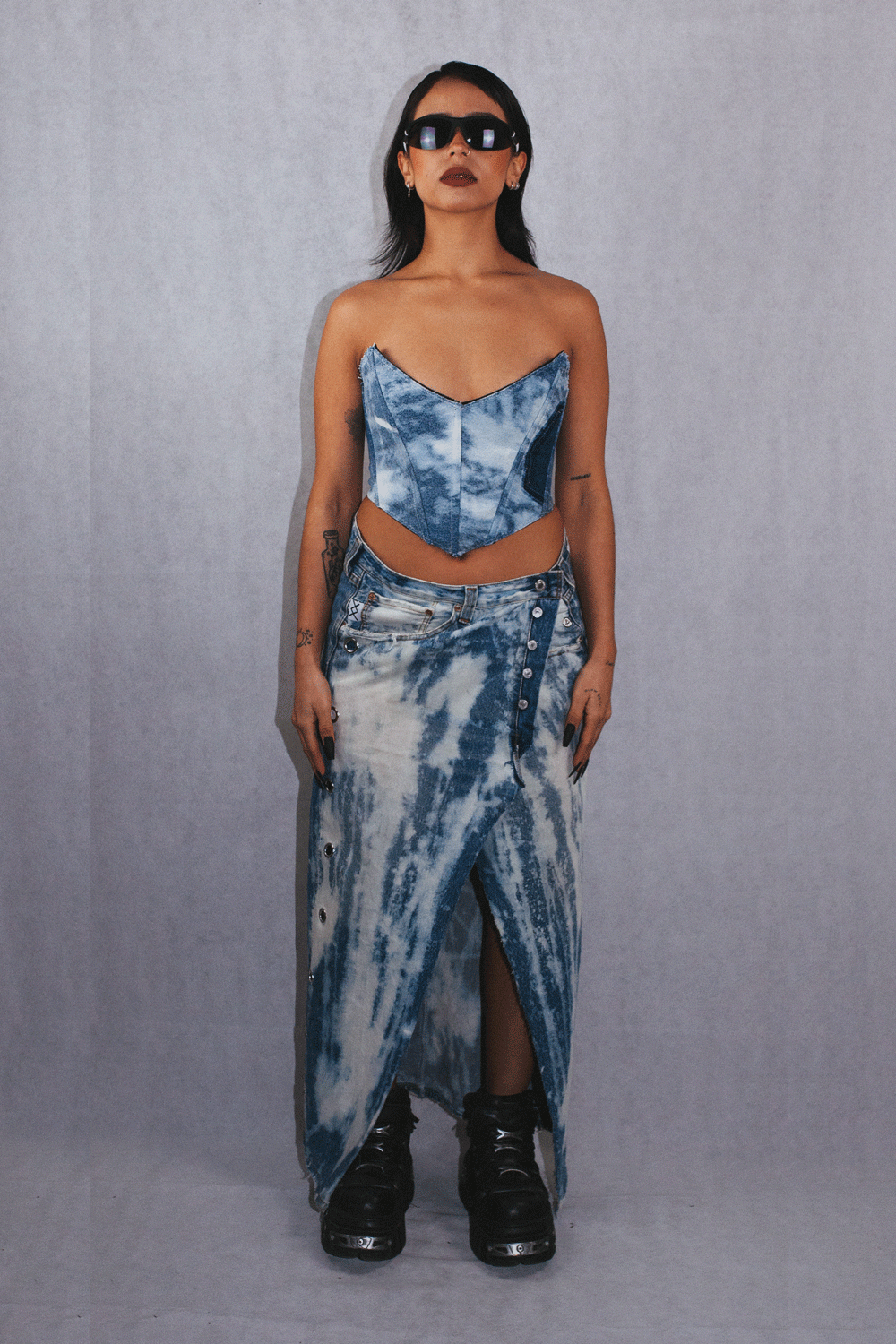 SPICE Handmade Corset - Bleached Blue