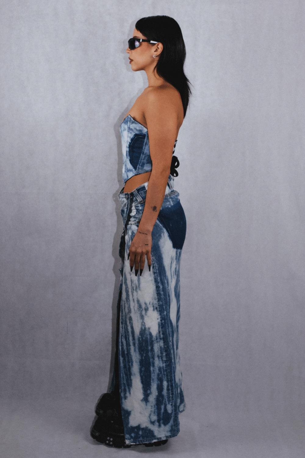 SPICE Handmade Corset - Bleached Blue