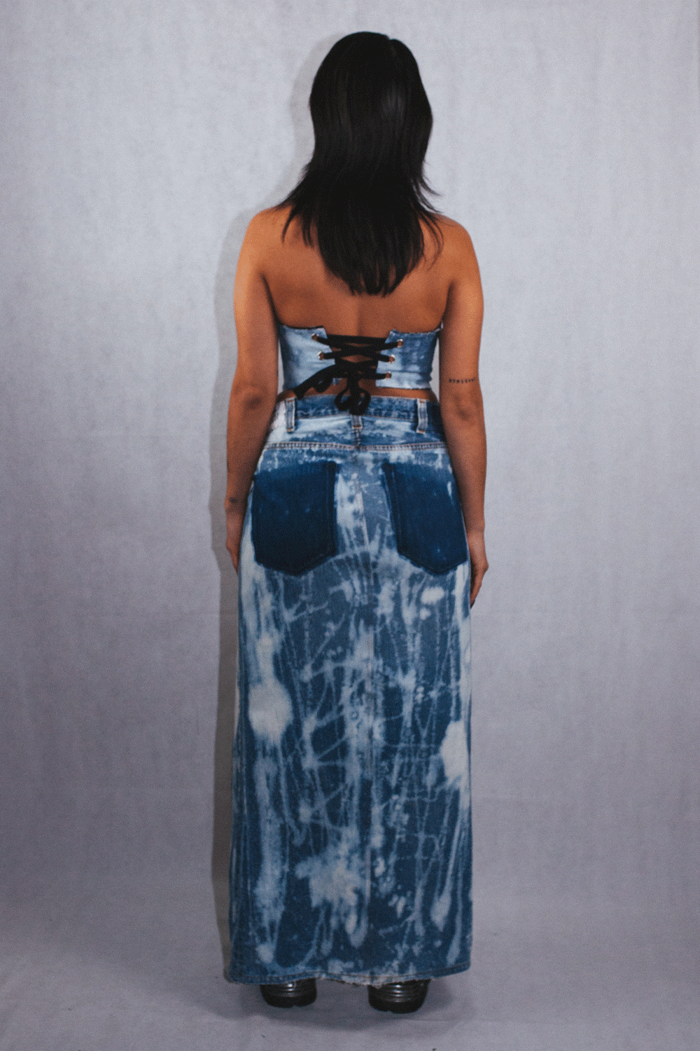 SPICE Handmade Corset - Bleached Blue