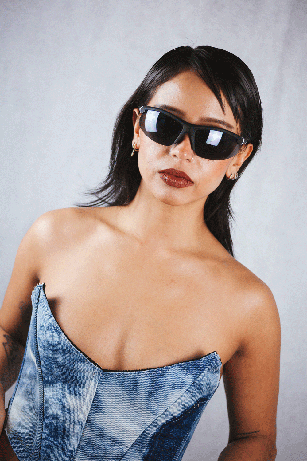 SPICE Handmade Corset - Bleached Blue