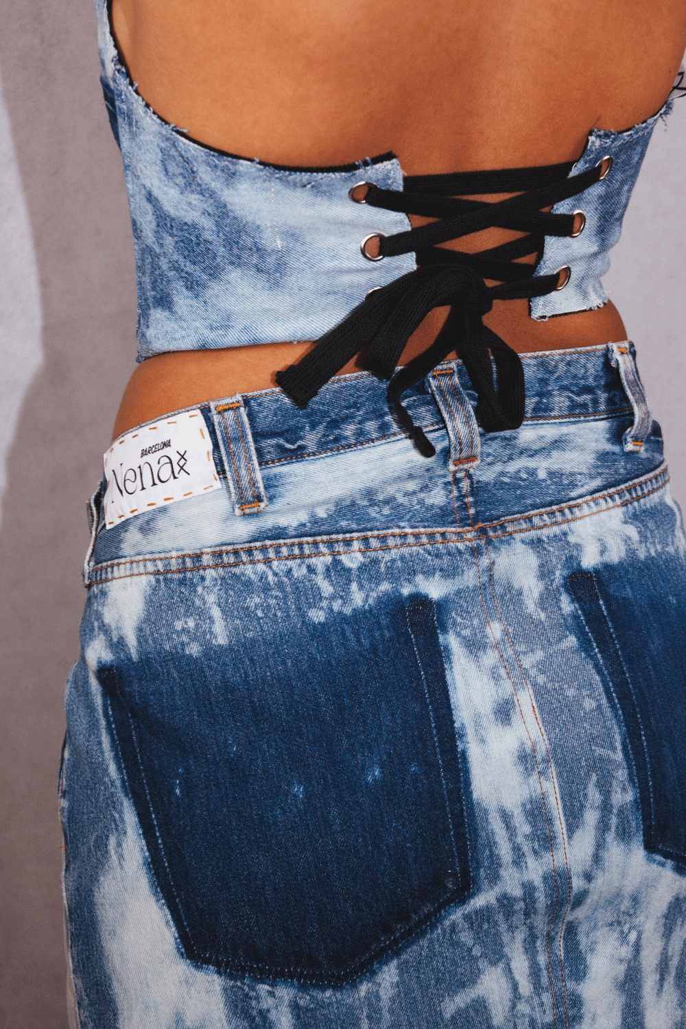 SPICE Handmade Corset - Bleached Blue