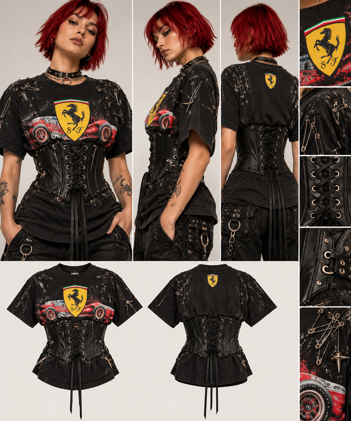 Ferarri corset tee