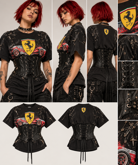 Ferarri corset tee