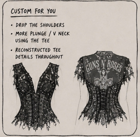 Guns n roses custom corset top/tee