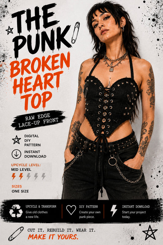 DIY Punk Broken Heart Top PDF pattern