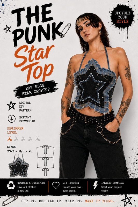 DIY Punk Star Top PDF pattern