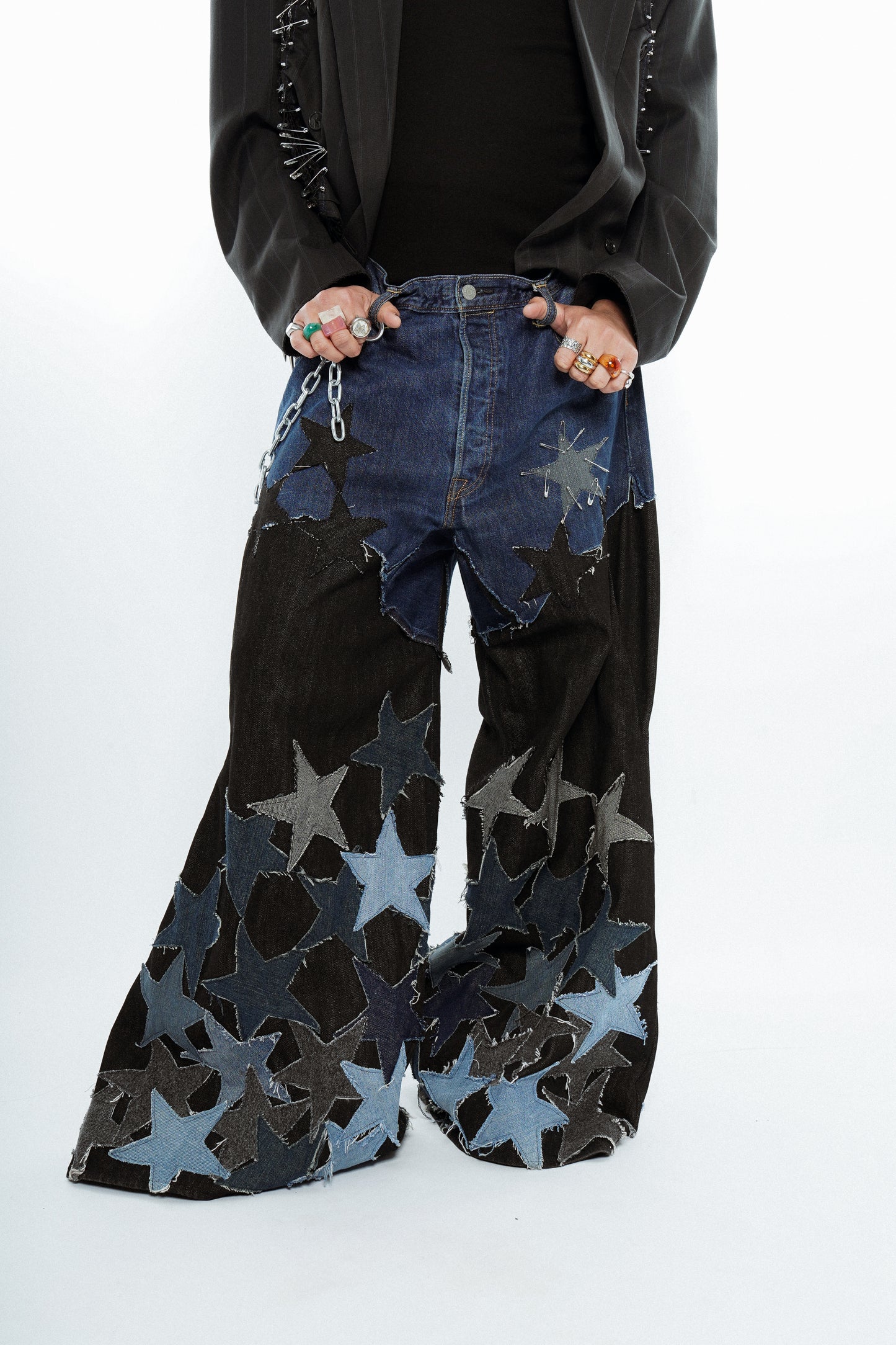 Guardian Star Patch Massive Wide Leg Jeans