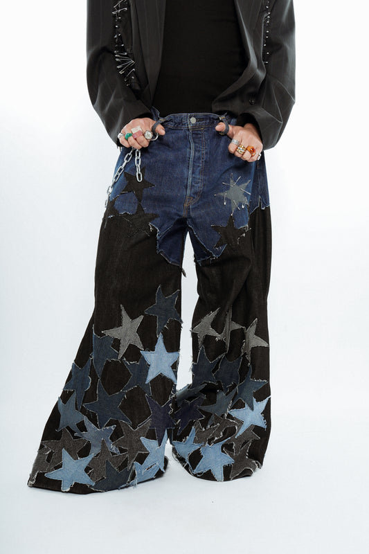 Guardian Star Patch Massive Wide Leg Jeans
