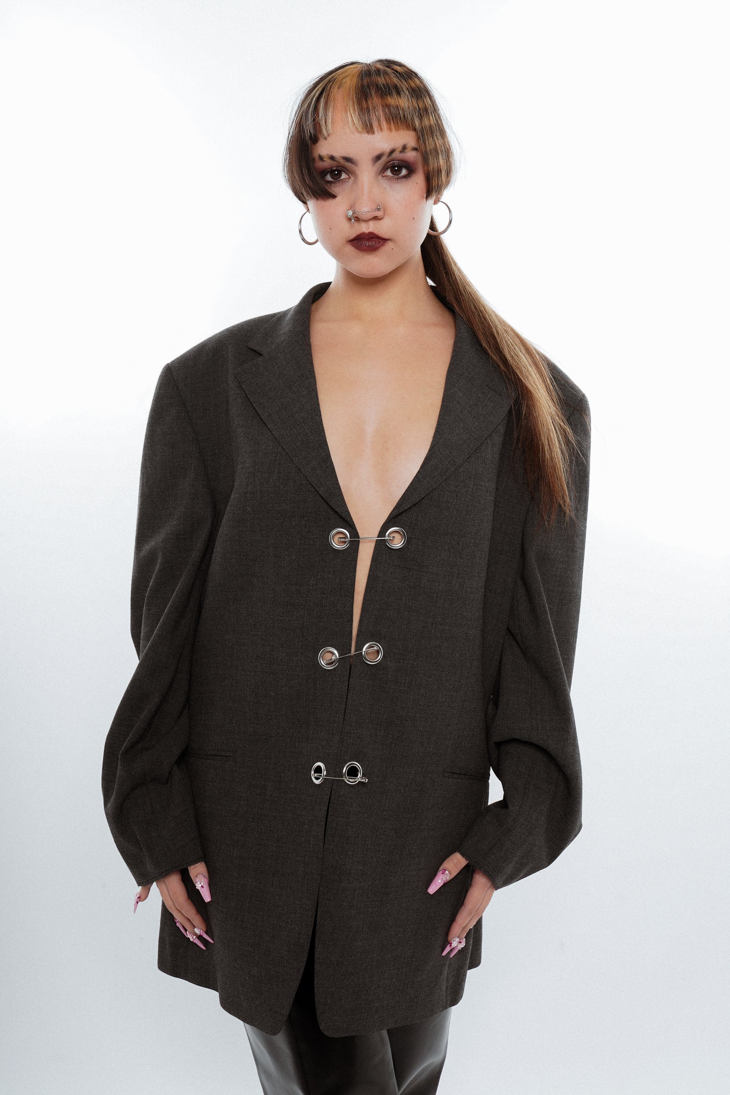 Mirror Punk Heart Oversized Blazer