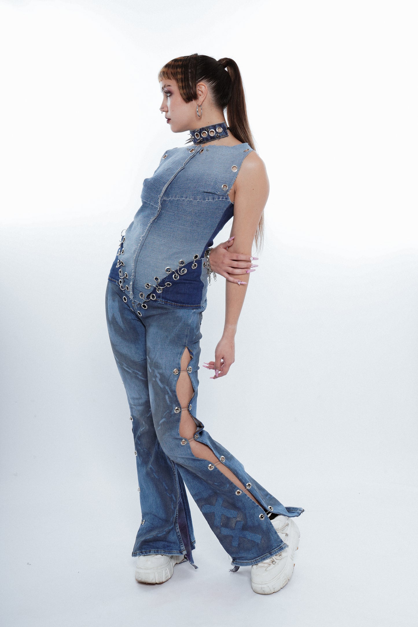 Mirror Eyes Denim Top