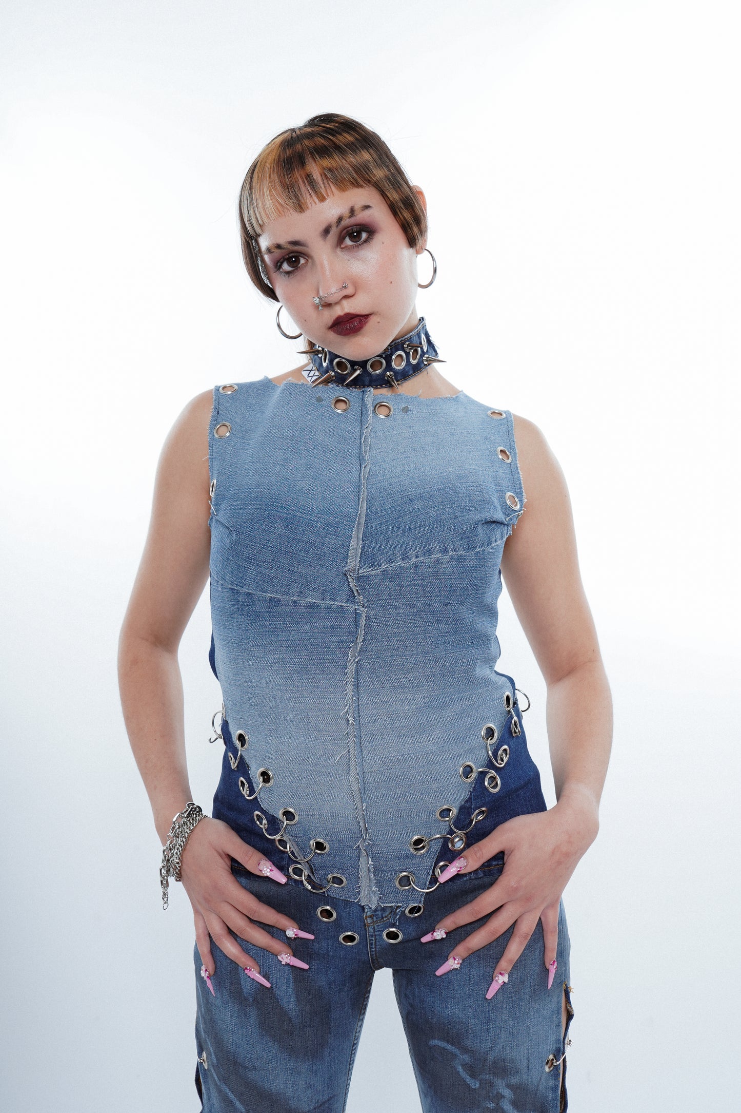 Mirror Eyes Denim Top