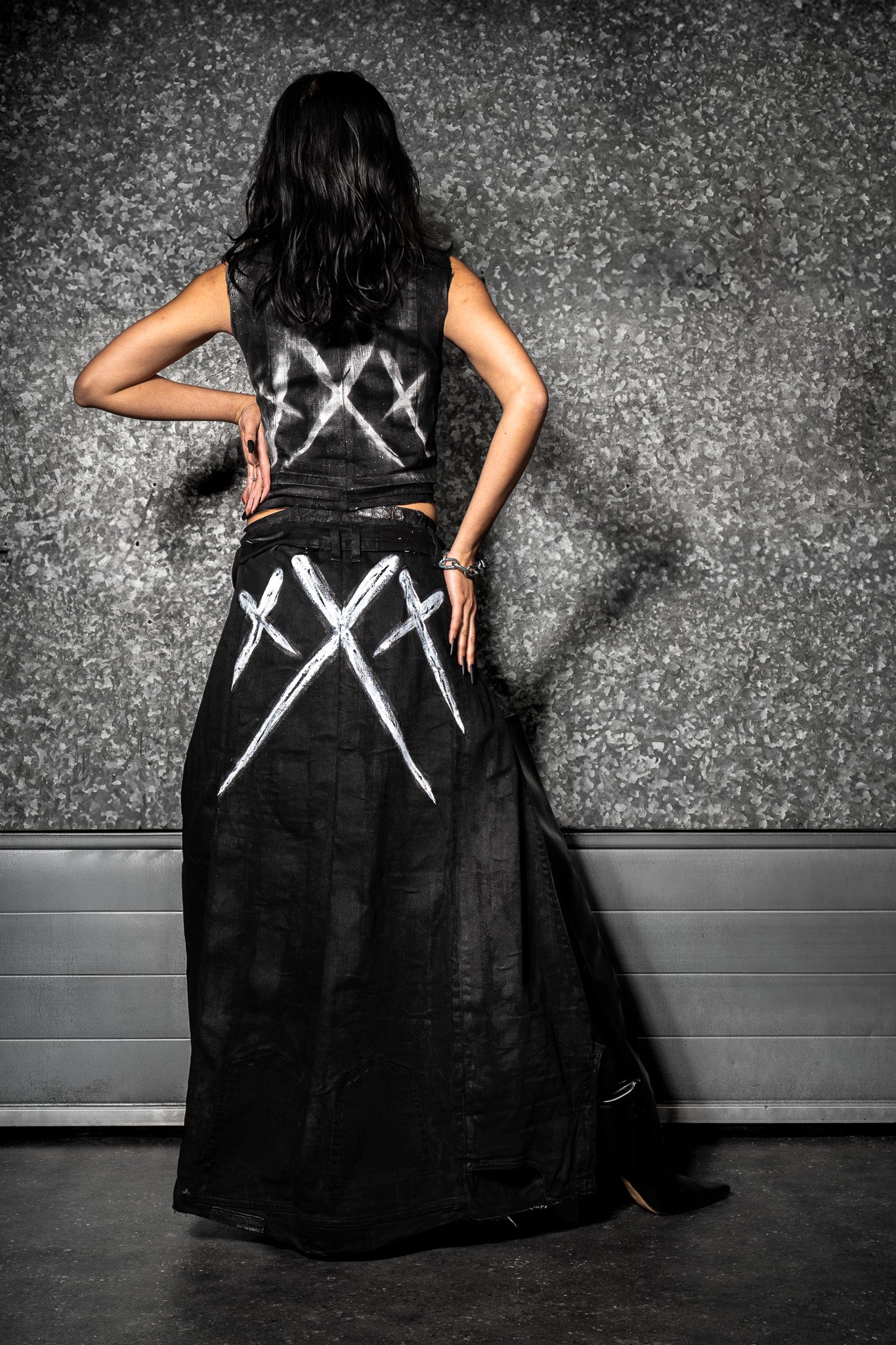 "Chaos and order" Denim singlet