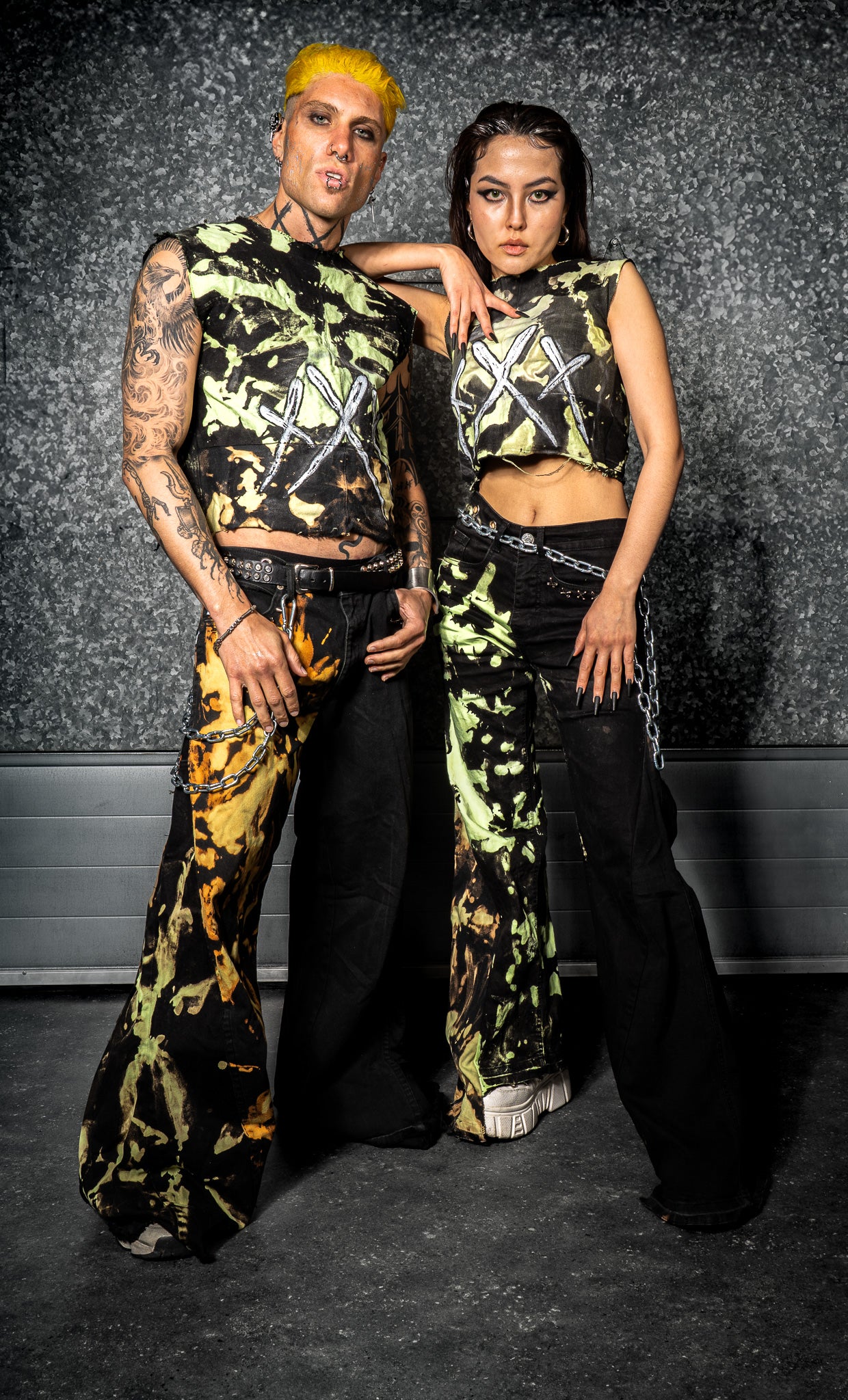"Wear the Noise" Upcycled Punk Jeans