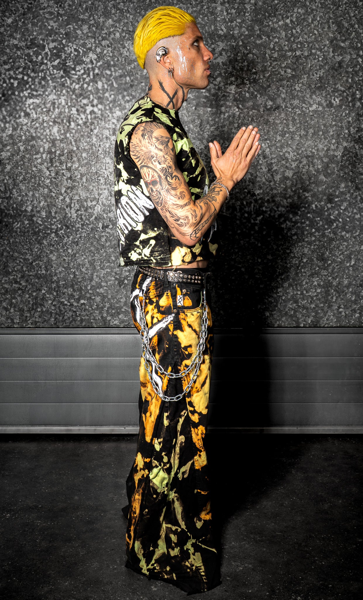 "Wear the Noise" Upcycled Punk Jeans