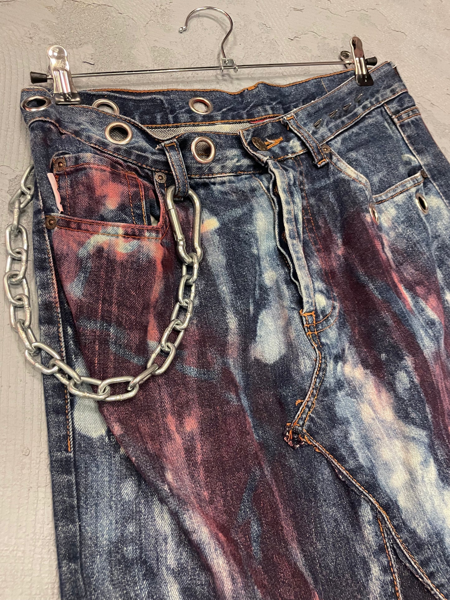 PUNK QUEEN MAXI SKIRT BLEACHED BLUE