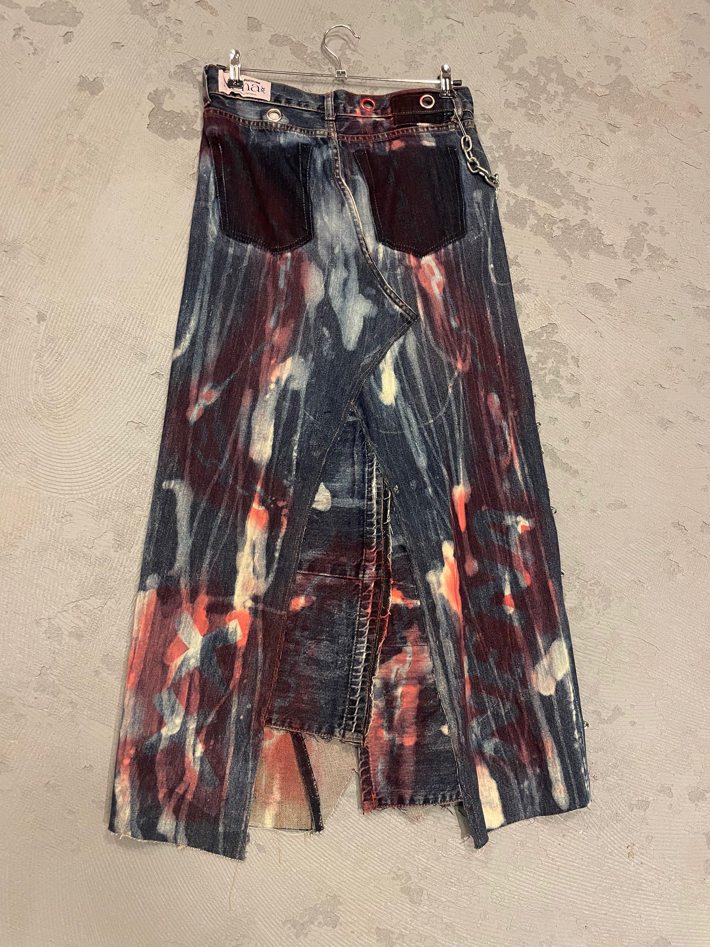 PUNK QUEEN MAXI SKIRT BLEACHED BLUE