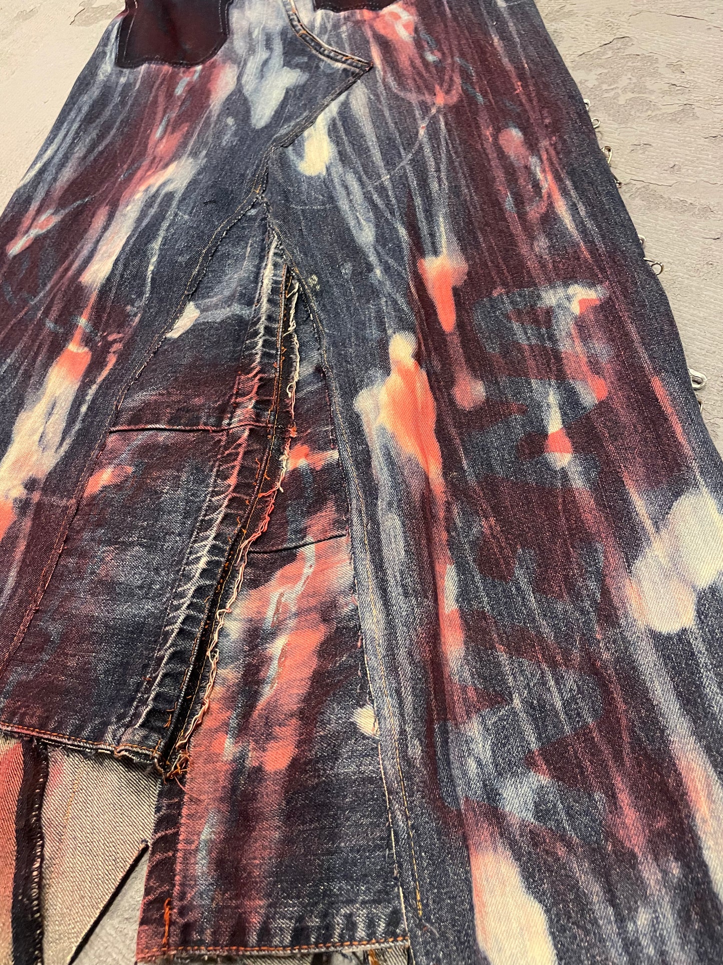 PUNK QUEEN MAXI SKIRT BLEACHED BLUE