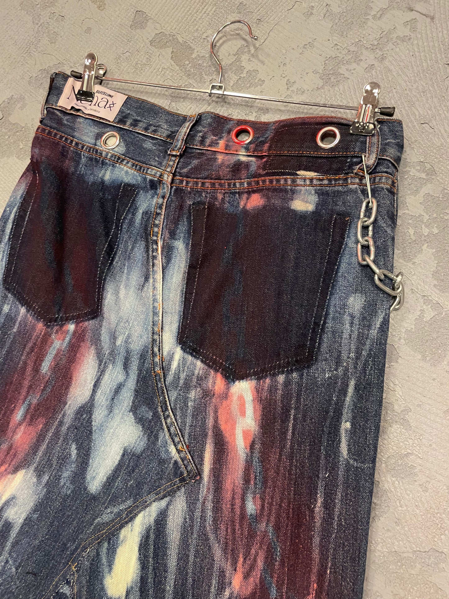 PUNK QUEEN MAXI SKIRT BLEACHED BLUE