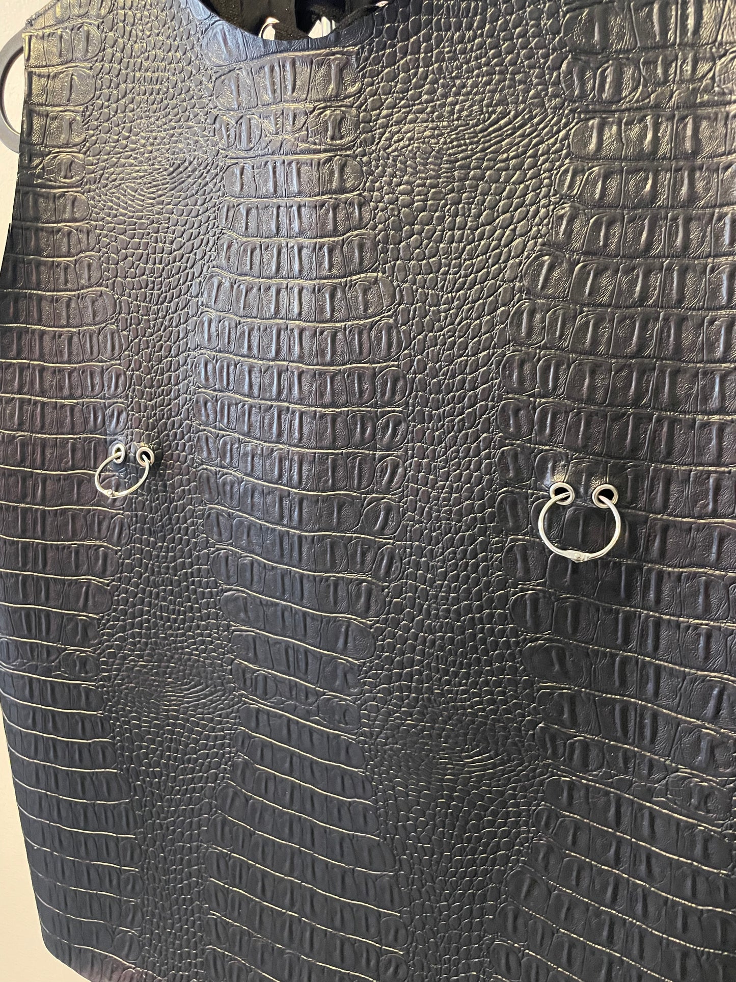 Faux croco leather cropped top