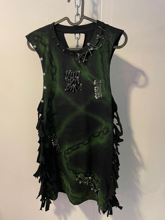 Punk reworked mini dress