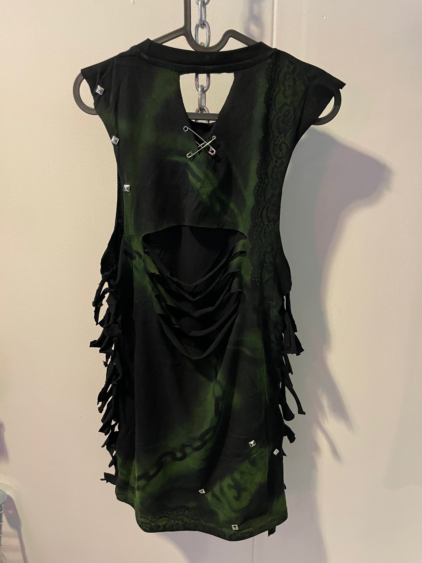 Punk reworked mini dress