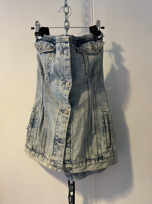 Denim corset top reworked