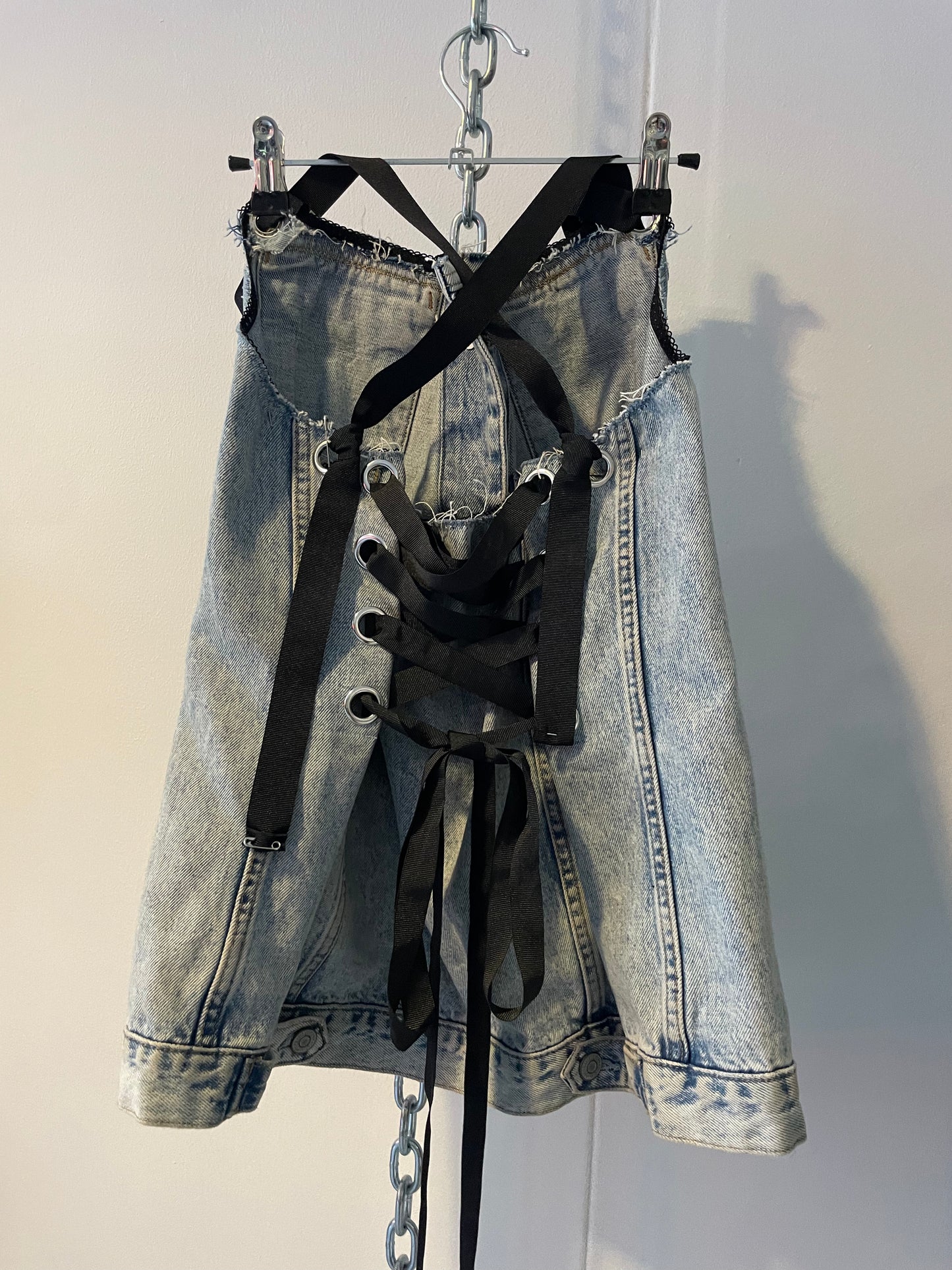 Denim corset top reworked