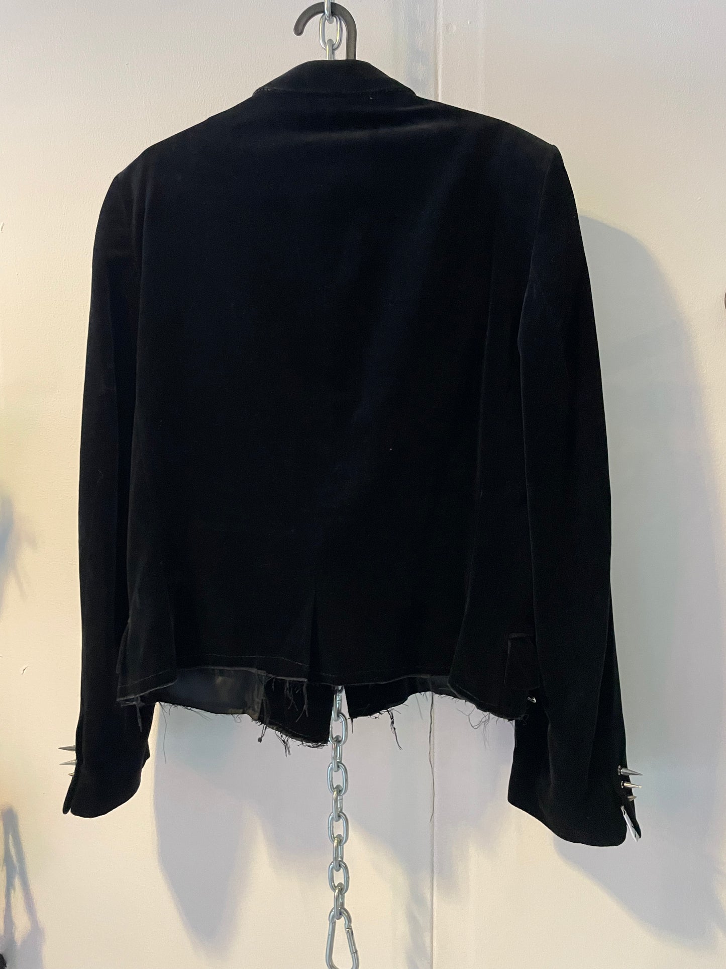 Velvet box-fit cropped blazer