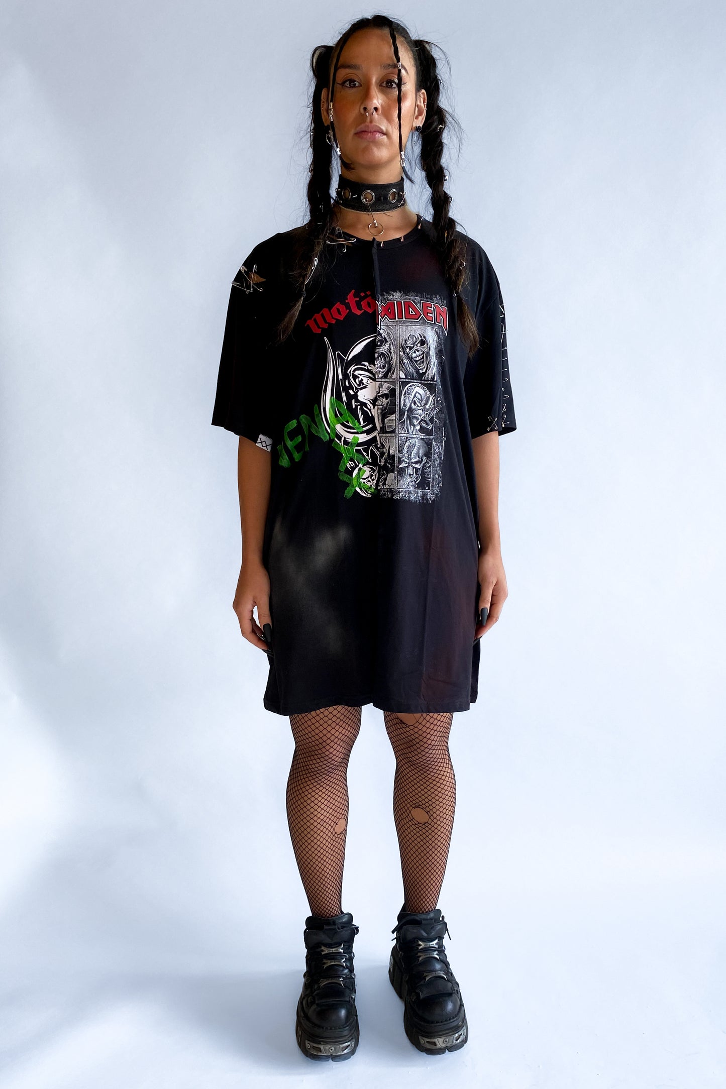 Custom Iron Maiden/Motorhead Upcycled T-shirt Dress