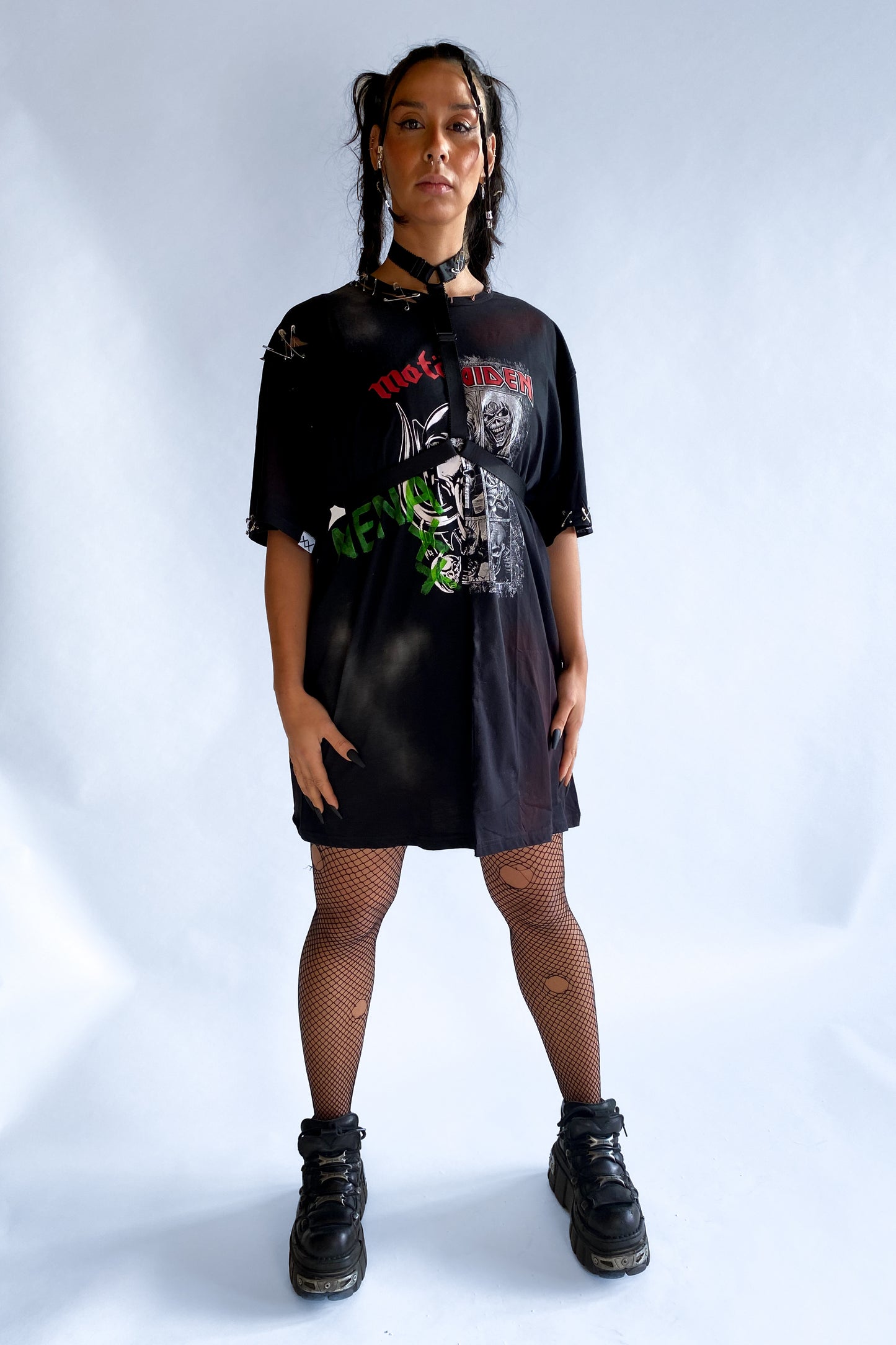 Custom Iron Maiden/Motorhead Upcycled T-shirt Dress