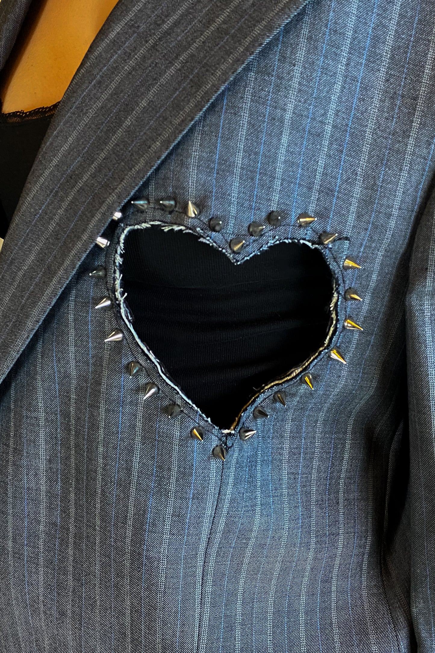 "Punk Love" Custom Heart Cutout Blazer