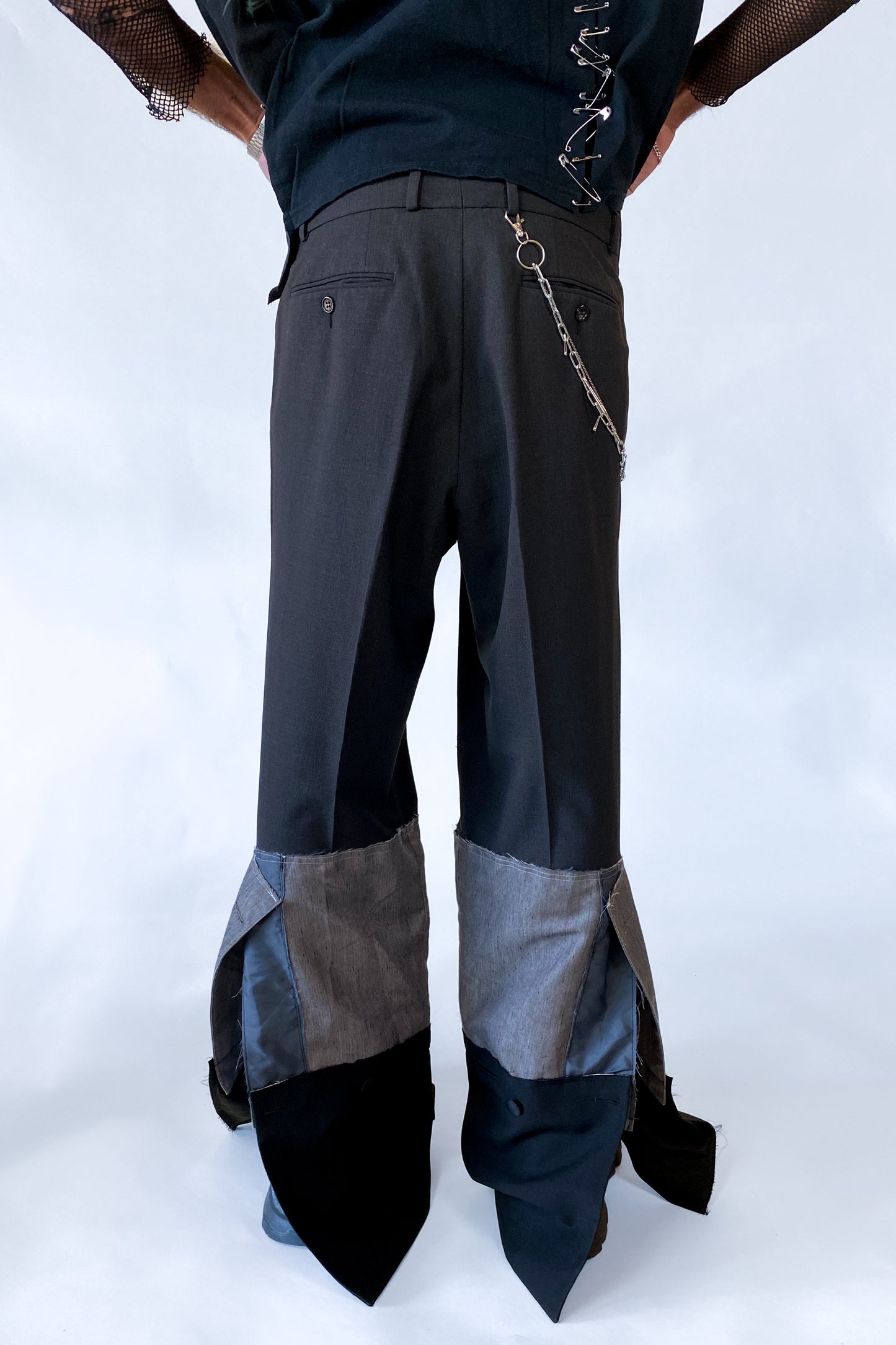 “Chain Gang” Upcycled Wide Leg Pantalon