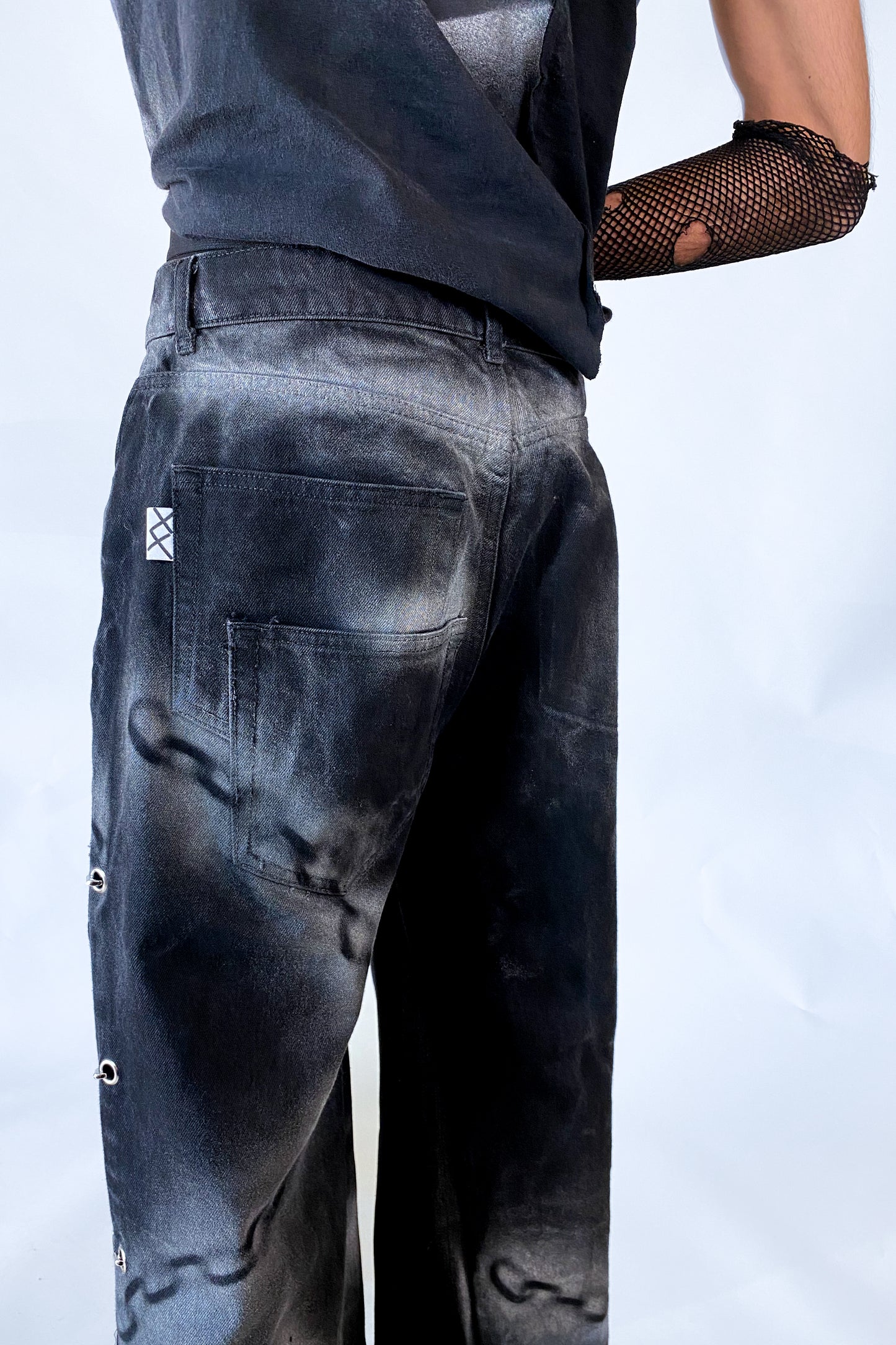 "No Rules" Custom Upcycled Denim Jeans |