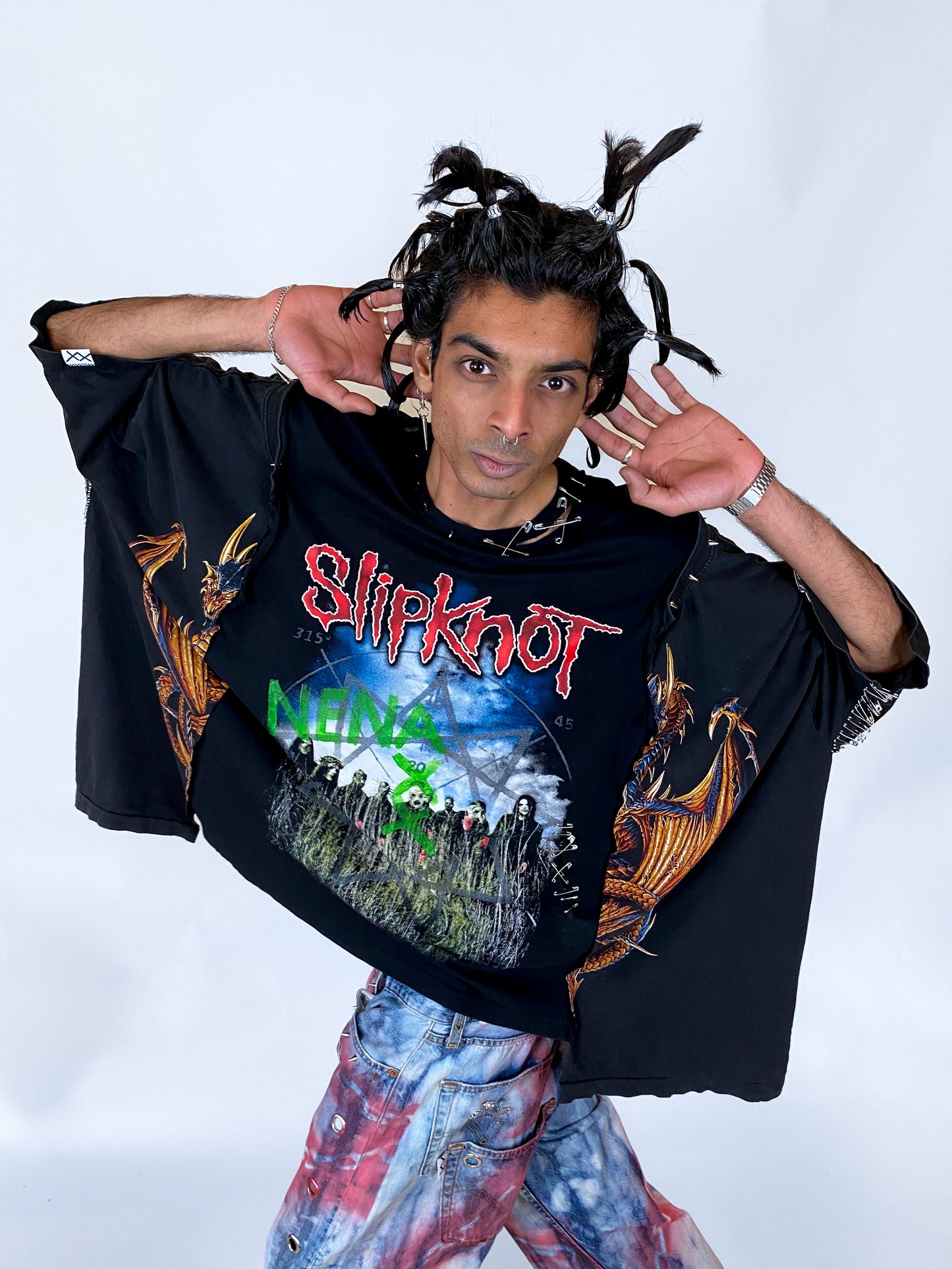 IMPERFECT TEE - RECONSTRUCTED T-SHIRT SLIPKNOT/DRAGON